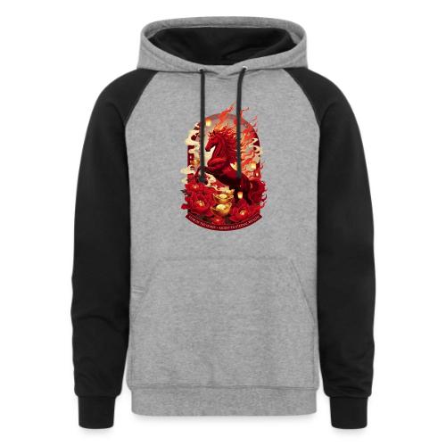 Year of the Horse Ascent T Shirt, Lunar New Year - Unisex Colorblock Hoodie