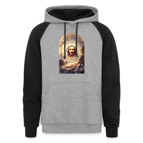 Easter He Is Risen Sacred Face T Shirt, wife Gift - Unisex Colorblock Hoodie