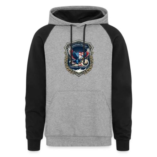 USA Eagle Vanguard T-Shirt,American Flag PrideGift - Unisex Colorblock Hoodie