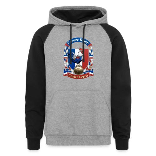 France Rooster Reign T-Shirt, Tricolore Pride Gift - Unisex Colorblock Hoodie