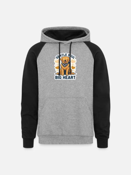 Gentle Soul Big Heart - Unisex Colorblock Hoodie - heather gray/black