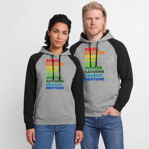 Solar System in Color - Unisex Colorblock Hoodie
