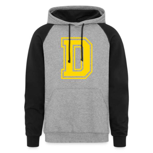 Letter D – Capital Athletic Alphabet Monogram - Unisex Colorblock Hoodie