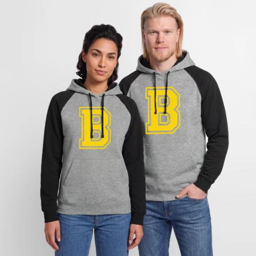 Letter B – Capital Athletic Alphabet Monogram - Unisex Colorblock Hoodie