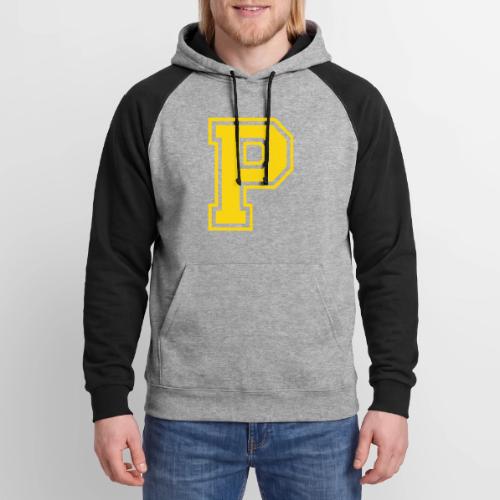 Letter P – Capital Athletic Alphabet Monogram - Unisex Colorblock Hoodie