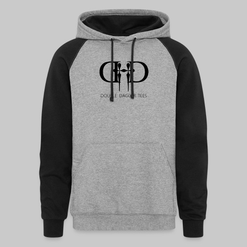 Double Dagger Logo Design on Mens and Womens Shirt - Unisex Colorblock Hoodie