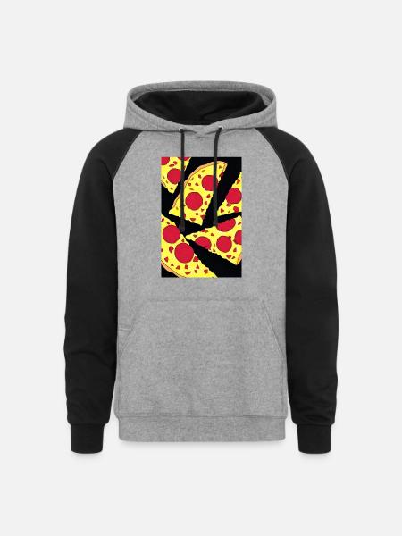 Slice of goodness - Unisex Colorblock Hoodie - heather gray/black
