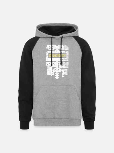 Adventure Dungeon Map Grid - Unisex Colorblock Hoodie - heather gray/black
