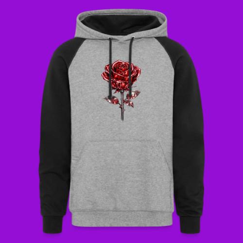 2 Set - Silver and Gold Roses - Unisex Colorblock Hoodie