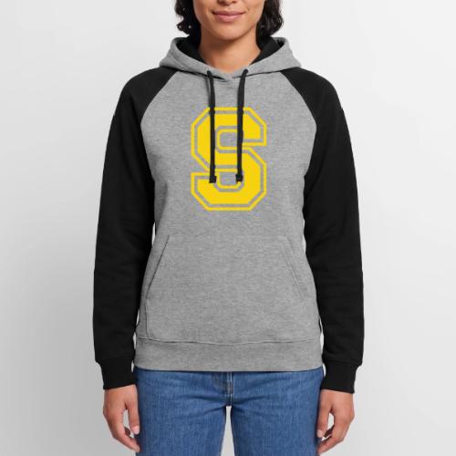Letter S – Capital Athletic Alphabet Monogram - Unisex Colorblock Hoodie