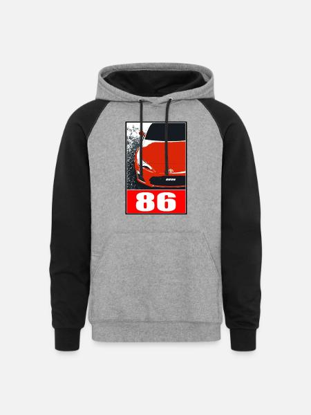 Toyota 86 (2) - Unisex Colorblock Hoodie - heather gray/black