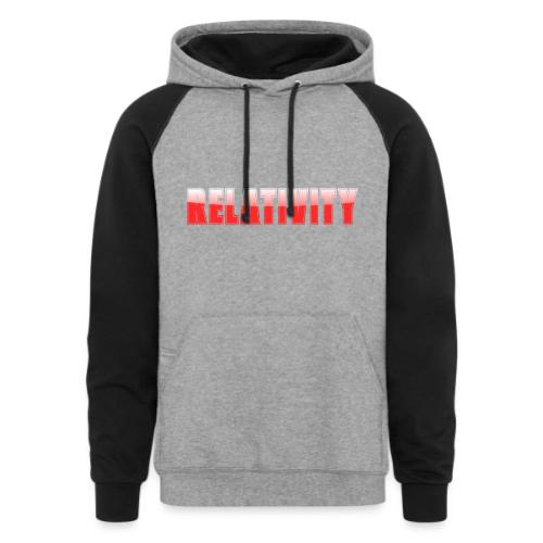 Relativity Science Typography Design - Unisex Colorblock Hoodie
