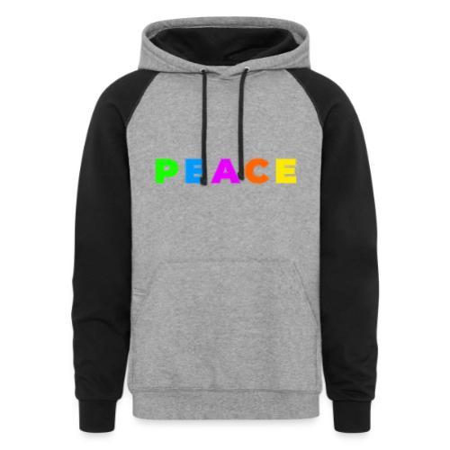 Peace in Every Color - Unisex Colorblock Hoodie