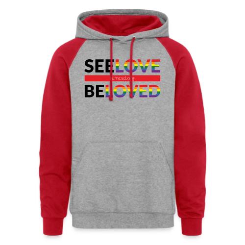 See Love, Be Loved at FUMCSD - Unisex Colorblock Hoodie