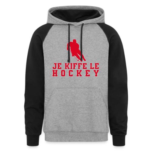 I love hockey - Unisex Colorblock Hoodie
