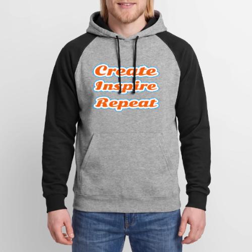 Create, Inspire, Repeat — Artist Life Script - Unisex Colorblock Hoodie