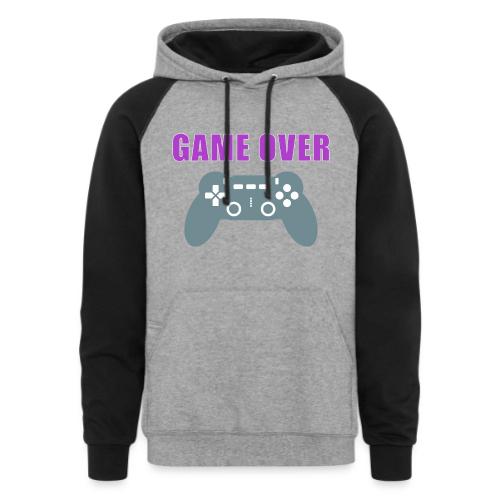Game Over Gamer Controller Design - Unisex Colorblock Hoodie