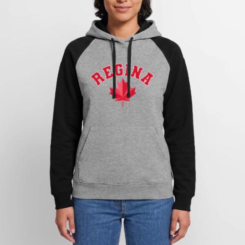 Regina with maple leaf - Unisex Colorblock Hoodie