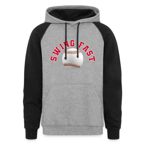 Baseball: Swing Fast Energy - Unisex Colorblock Hoodie
