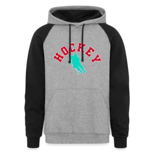 Hockey Player Silhouette - Unisex Colorblock Hoodie