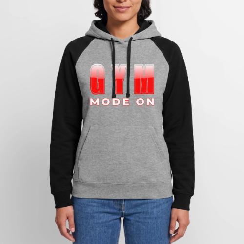 Gym Mode On Fitness Typography Design - Unisex Colorblock Hoodie