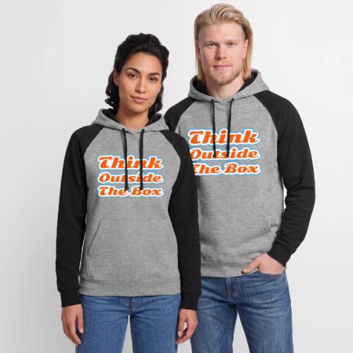 Think Outside the Box — Creative Mindset Script - Unisex Colorblock Hoodie