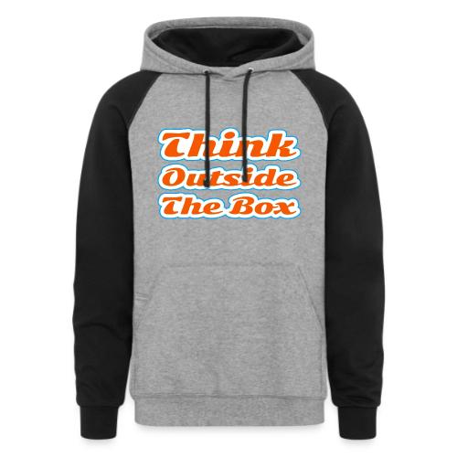 Think Outside the Box — Creative Mindset Script - Unisex Colorblock Hoodie
