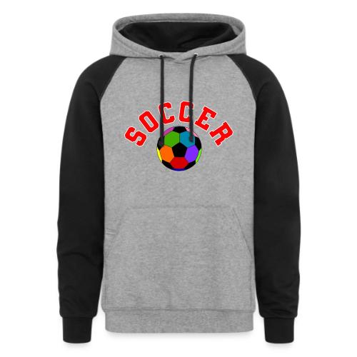 Soccer: Colorful Kick - Unisex Colorblock Hoodie