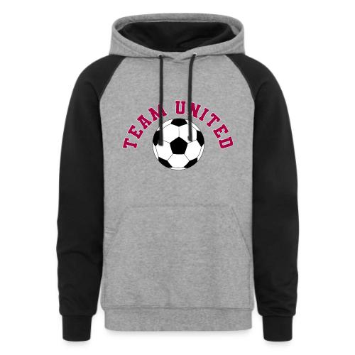 Team United Soccer Ball Sports Design - Unisex Colorblock Hoodie