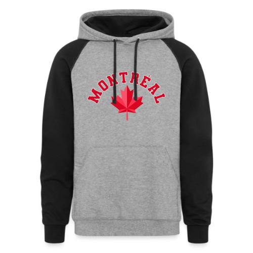 Montréal with maple leaf - Unisex Colorblock Hoodie