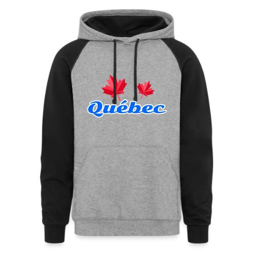 Québec with two red maple leaves - Unisex Colorblock Hoodie