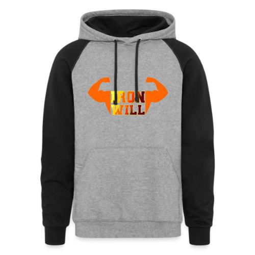Bodybuilding: Iron Will Power - Unisex Colorblock Hoodie