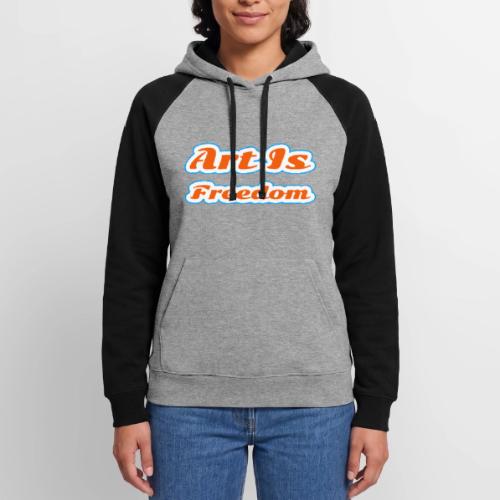 Art Is Freedom — Creative Expression Script - Unisex Colorblock Hoodie