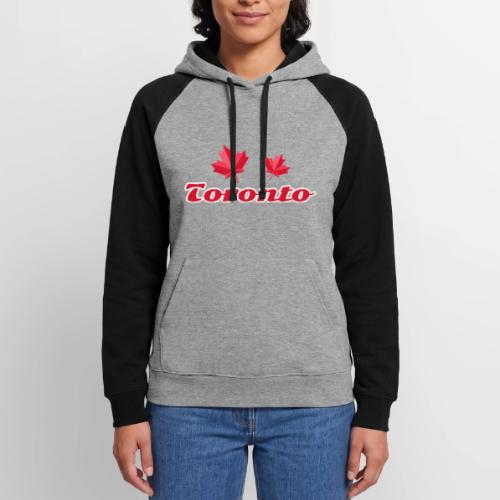 Toronto with two red maple leaves - Unisex Colorblock Hoodie