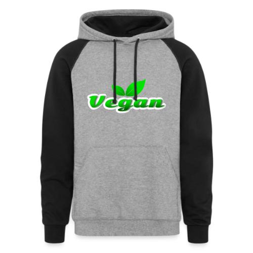 Pure Vegan Leaves - Unisex Colorblock Hoodie