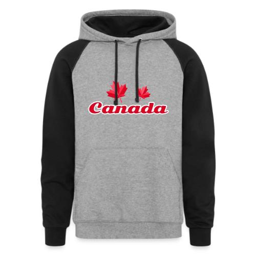 Canada with two maple leaves - Unisex Colorblock Hoodie