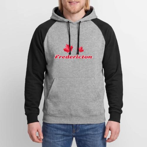 Fredericton with two red maple leaves - Unisex Colorblock Hoodie