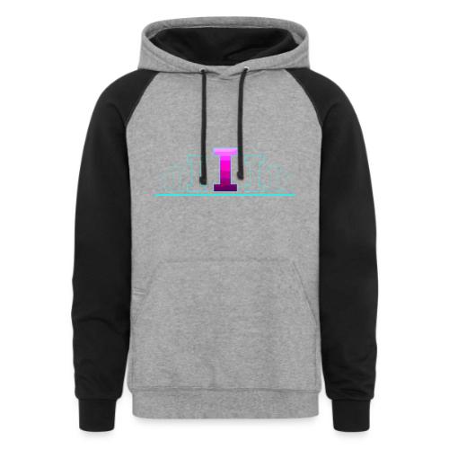 Letter I – Capital Varsity Alphabet Monogram - Unisex Colorblock Hoodie