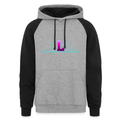 Letter L – Capital Varsity Alphabet Monogram - Unisex Colorblock Hoodie