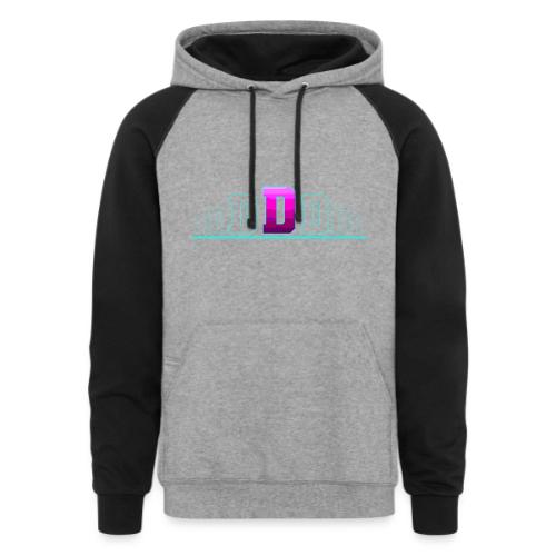 Letter D – Capital Varsity Alphabet Monogram - Unisex Colorblock Hoodie