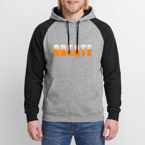 CREATE Vibrant Orange Bold Word Graphic - Unisex Colorblock Hoodie