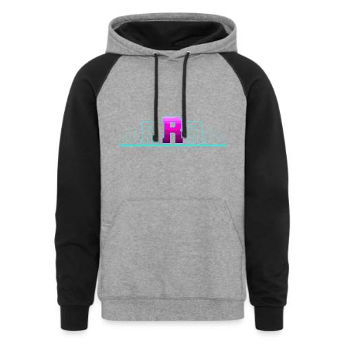 Letter R – Capital Varsity Alphabet Monogram - Unisex Colorblock Hoodie