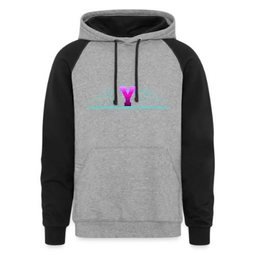 Letter Y – Capital Varsity Alphabet Monogram - Unisex Colorblock Hoodie
