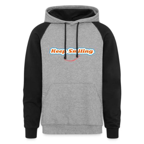 Keep Smiling Positive Vibes Graphic - Unisex Colorblock Hoodie