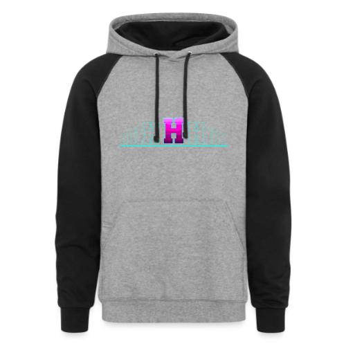 Letter H – Capital Varsity Alphabet Monogram - Unisex Colorblock Hoodie