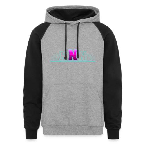 Letter N – Capital Varsity Alphabet Monogram - Unisex Colorblock Hoodie