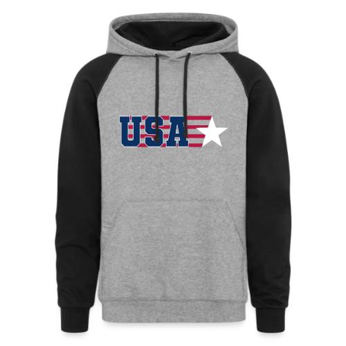 Star Stripe USA - Unisex Colorblock Hoodie