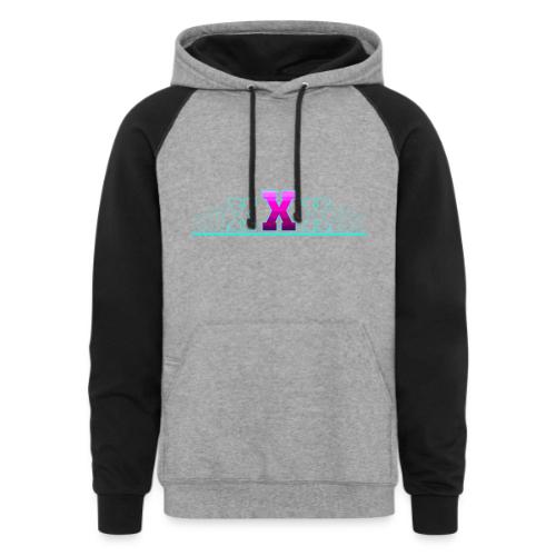 Letter X – Capital Varsity Alphabet Monogram - Unisex Colorblock Hoodie