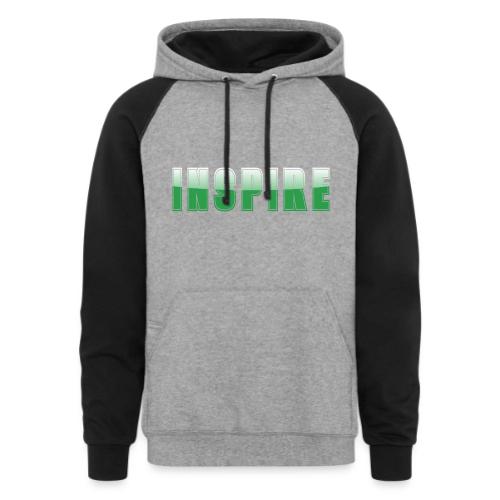 Inspire Word Art Design - Unisex Colorblock Hoodie