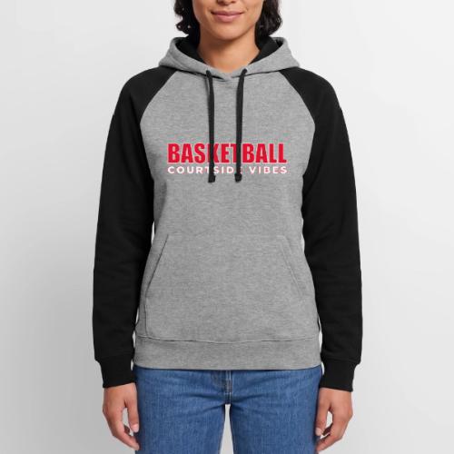 Courtside Vibes Basketball Typography Design - Unisex Colorblock Hoodie
